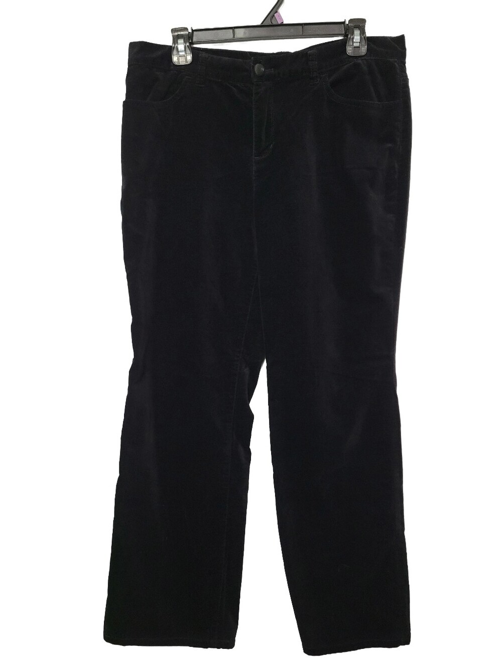 Talbots Women's Black Velour Pants Size 12 Petite Classic Boot Old Money Neutral